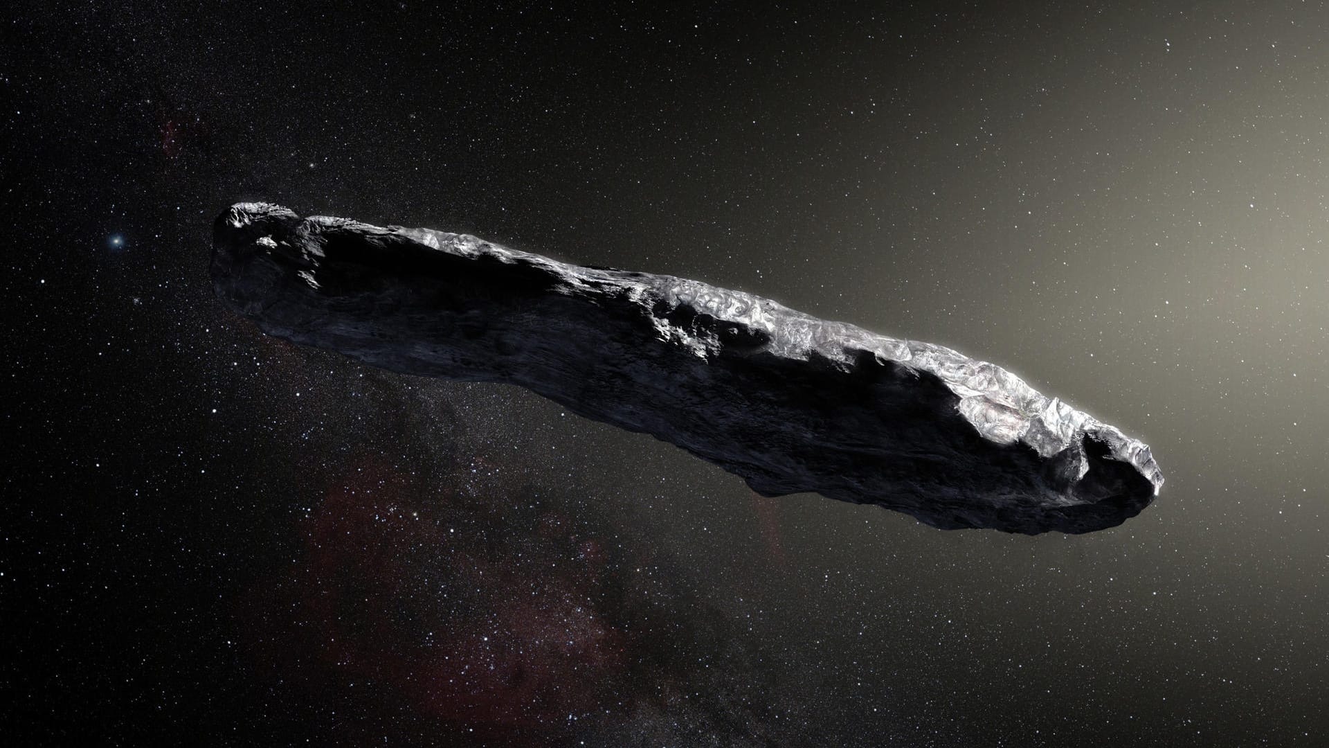 Künstlerische Darstellung des Kometen 1I/ʻOumuamua: Der Komet wurde im Jahr 2017 entdeckt.