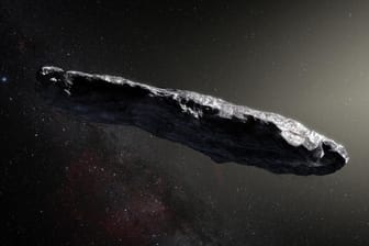 Künstlerische Darstellung des Kometen 1I/ʻOumuamua: Der Komet wurde im Jahr 2017 entdeckt.