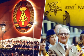 Hammer und Zirkel, Staatswappen der DDR: Etwas mehr als 40 Jahre existierte der Arbeiter- und Bauernstaat.