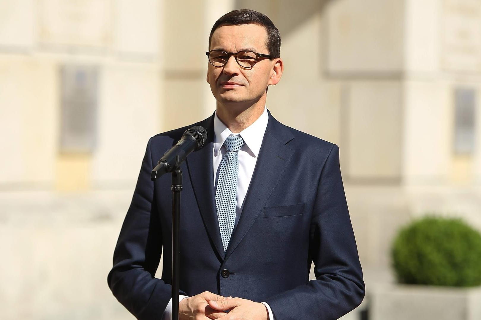 Der Polnische Ministerpräsident Ministerpräsident: Seiner Meinung nach sollte Polen keine Reparationen zahlen, sondern bekommen.