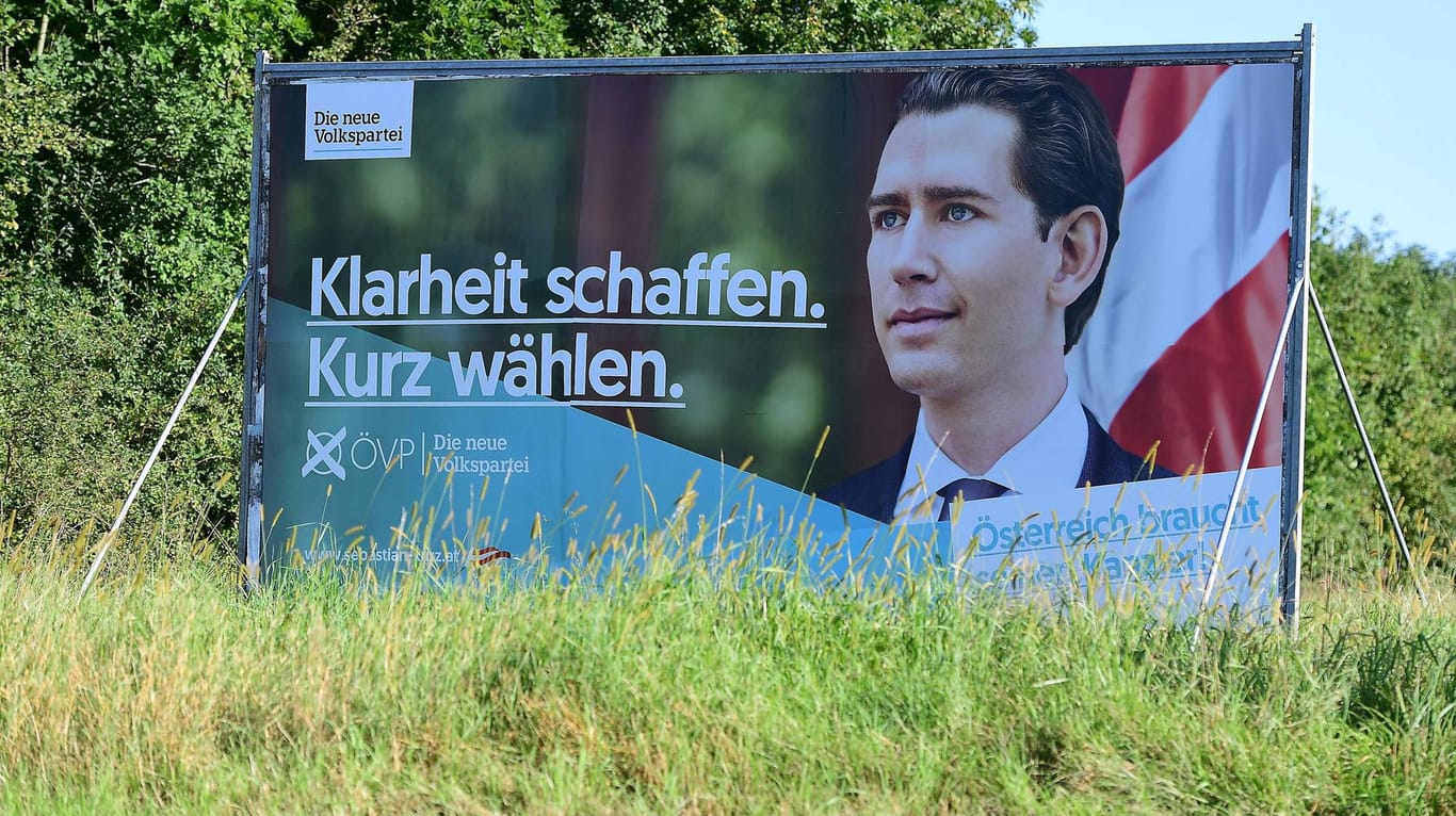 ÖVP-Wahlplakat: Jüngsten Umfragen zufolge könnte Kurz’ konservative ÖVP rund ein Drittel der Stimmen erhalten.
