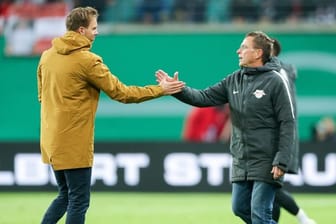 Nachfolger und Vorgänger: Leipzig-Coach Julian Nagelsmann (l) und Ralf Rangnick.