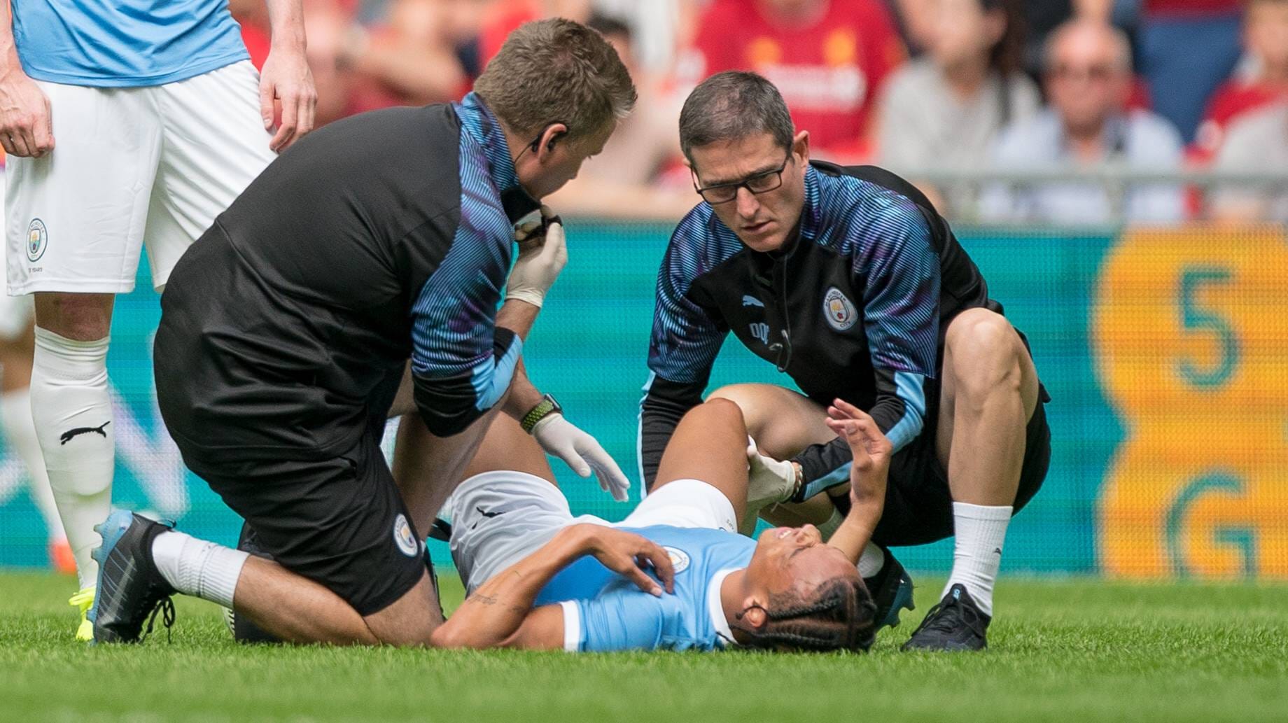 Der entscheidende Moment: Leroy Sané kurz vor seiner Auswechslung im Community Shield gegen Liverpool.