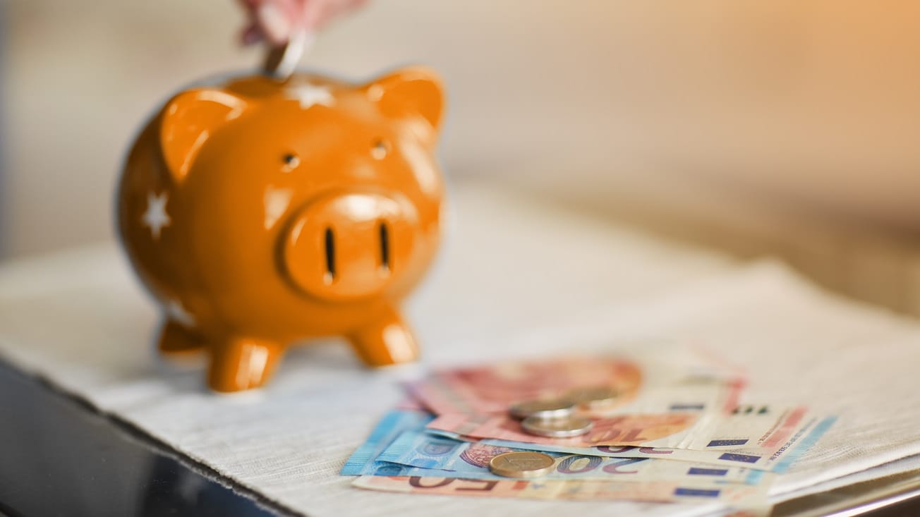 Sparschwein: Mit Eigenleistungen wie Tapezier- und Malerarbeiten oder Wärmedämmungen können Sie Geld sparen.