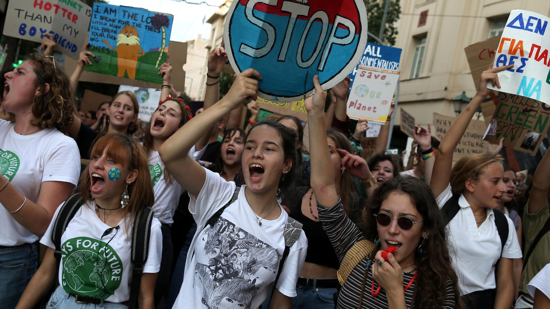 Demonstration von Schülerinnen in Griechenland.