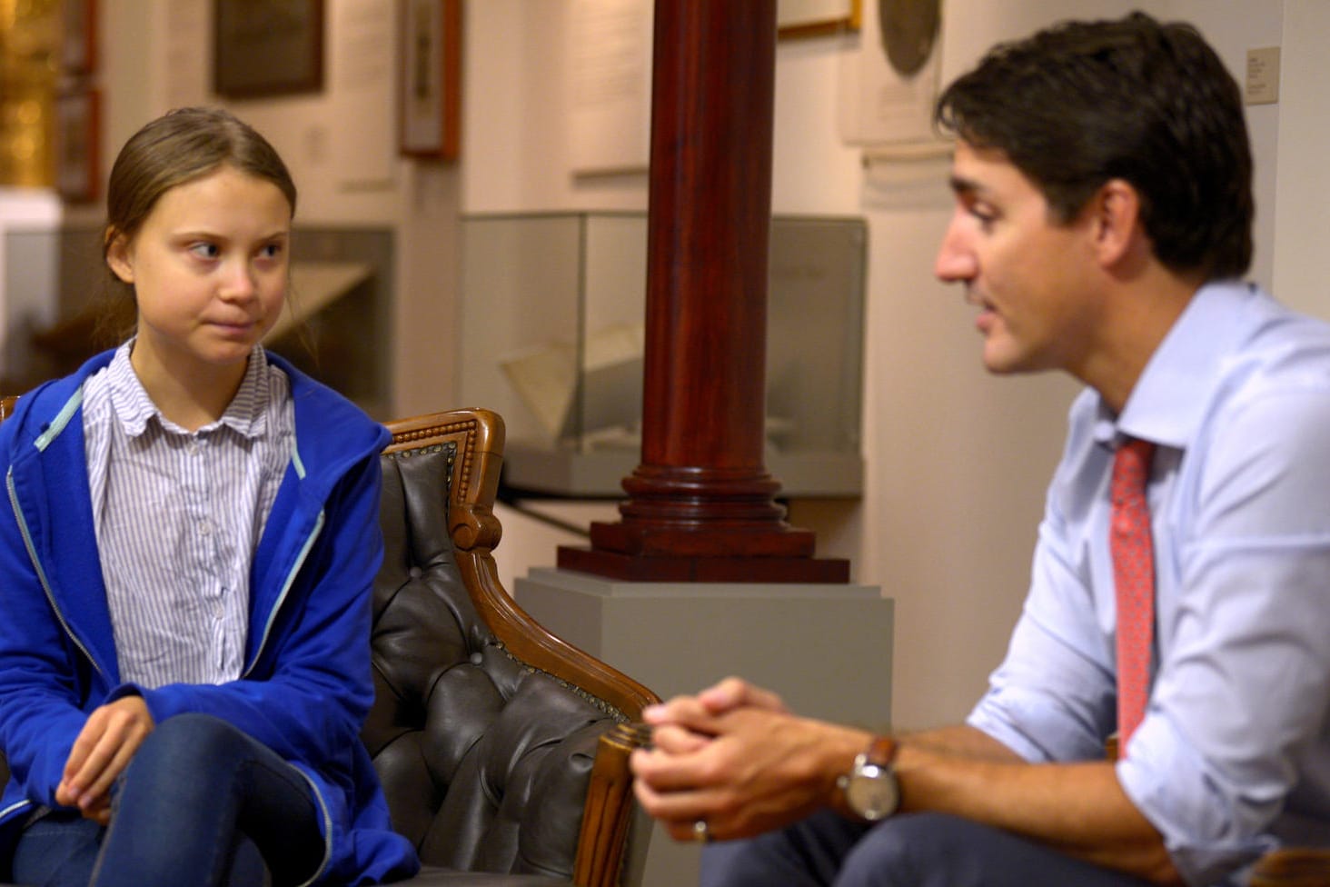 Die schwedische Aktivistin Greta Thunberg zu Besuch bei Kanadas Premier Justin Trudeau: Thunberg ist nicht zufrieden mit seinem Einsatz für den Klimaschutz.