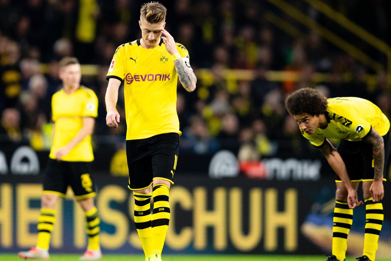 Enttäuscht: Marco Reus (M.) und Axel Witsel holten mit dem BVB gegen Werder nur ein Remis.