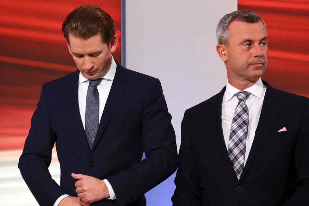 Während die FPÖ von Norbert Hofer (rechts) ein Debakel erlebt, kann Sebastian Kurz (ÖVP/links) einen historischen Wahlsieg feiern.