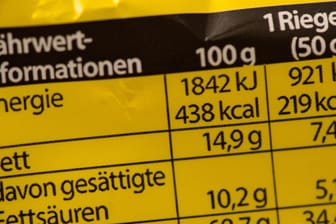 Angaben auf einer Verpackung: Die Nährwertkennzeichnung gilt nicht für alle Nahrungsmittel.