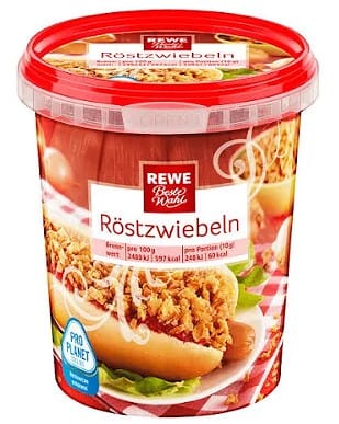 Röstzwiebeln: Dieses Produkt, das bei Rewe verkauft wurde, wird zurückgerufen.