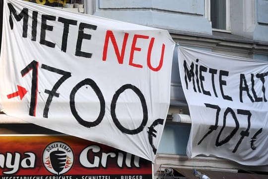 Protest gegen Mietensteigerung in Berlin.