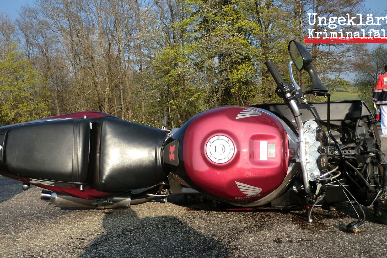 Das Motorrad von Josef Deniffel: Er verunglückte wegen einer vorsätzlich gelegten Öllache.