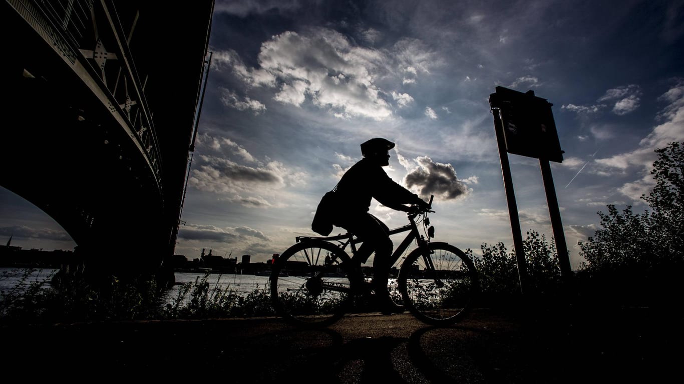 Ein Radfahrer am Rheinufer in Mainz-Kastel: Die Stadt will nun ein Rad-Programm auf den Weg bringen.