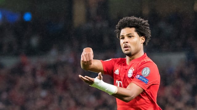 Die Bayern um Nationalspieler Serge Gnabry durften in London jubeln. Die Bayern um Nationalspieler Serge Gnabry durften in London jubeln.