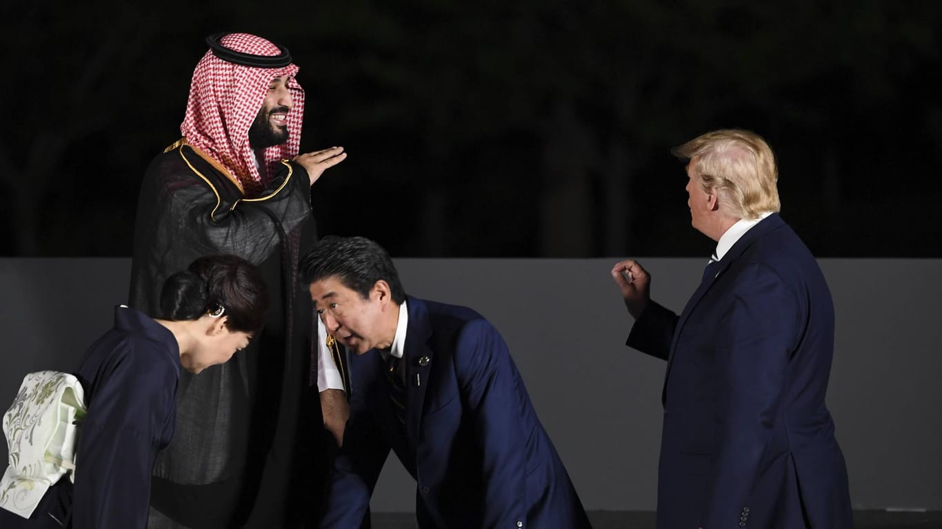 Salman, Abe, Trump auf dem G20-Gipfel im Juni in Japan.