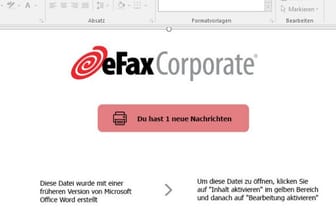 Der Screenshot zeigt eine gefälschte eFax-Nachricht: Phishing-Betrüger verteilen mit dieser Nachricht die Ransomware "Buran".