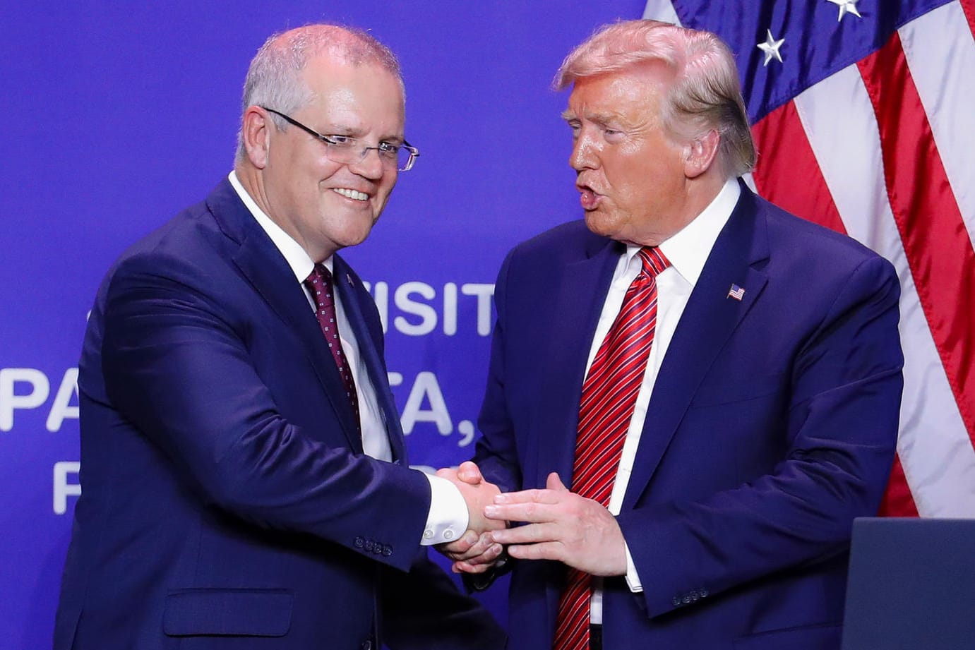 Scott Morrison (l.) und Donald Trump: Der australische Premier und der US-Präsident haben ein umstrittenes Telefonat geführt.