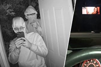 Die Einbrecher drangen in einen Technikraum ein, um einen Film mit Erwachseneninhalt auf einer Tafel einer US-Autobahn zu zeigen. Mit Bildern der Überwachungskamera fahndet die Polizei.