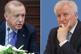 Der türkische Präsident Recep Tayyip Erdogan und Horst Seehofer: Der deutsche Innenminister reist nach Ankara und redet mit Vertretern der türkischen Regierung über die Flüchtlingspolitik.