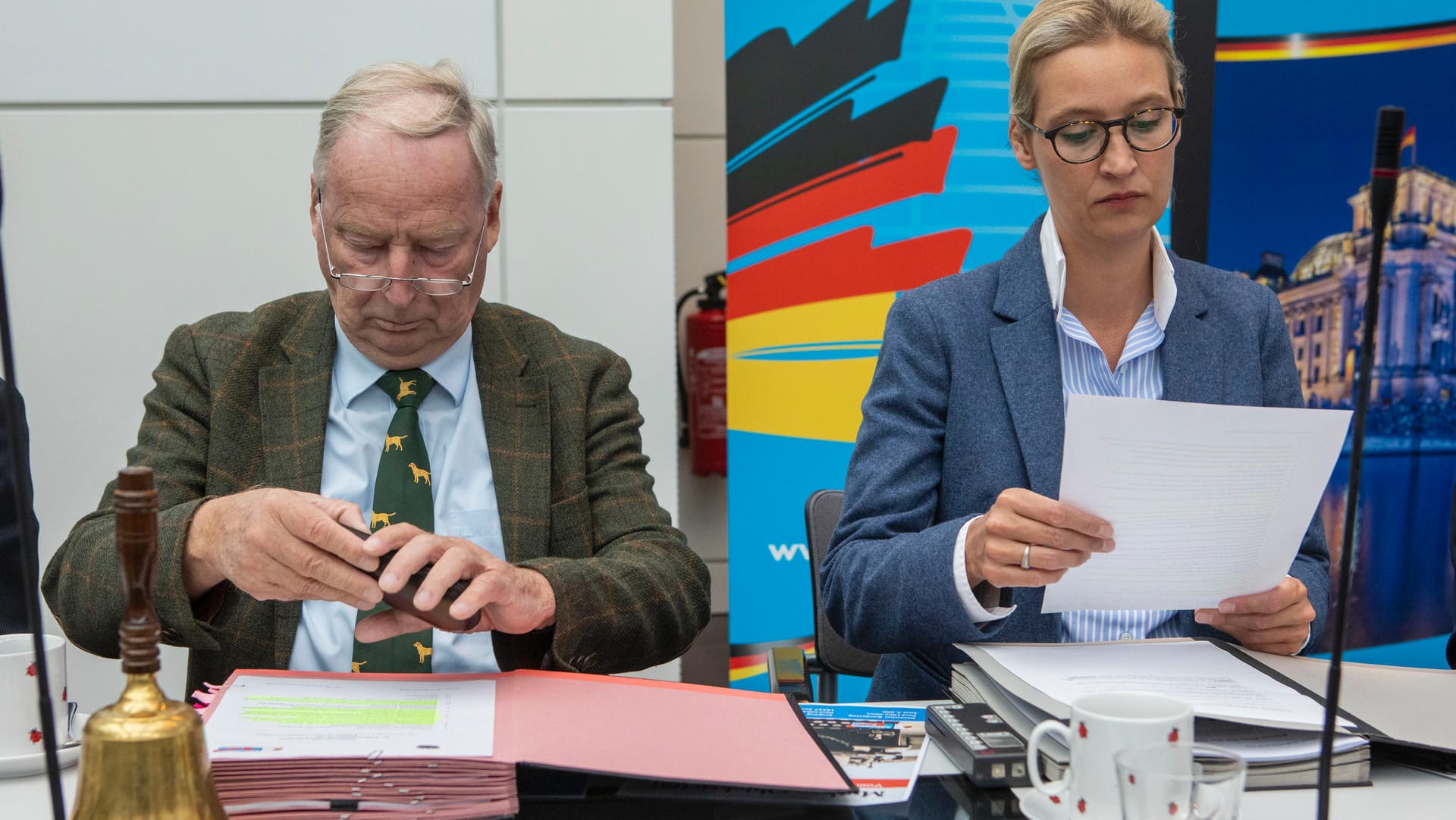 AfD-Politikerinnen Gauland und Weidel: "Heute redet die Welt nur noch vom Klimaschutz, nun wird das eben Markenkern der Partei."