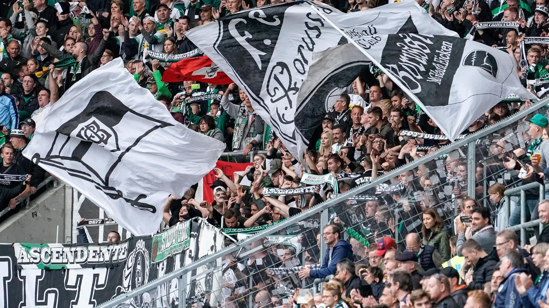 Der Gästeblock von Borussia Mönchengladbach beim Bundesligaspiel in Sinsheim: In Istanbul kamen nicht ganz so viele Fans ins Stadion.