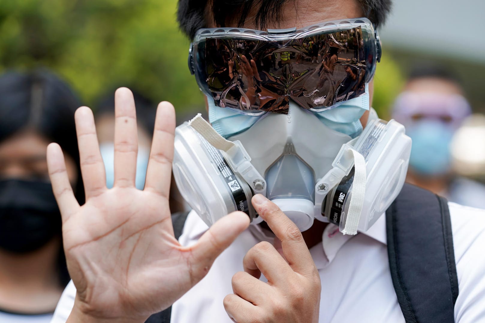 Demonstrant in Hongkong: Die Regierung hat ein Vermummungsverbot ausgesprochen. (Symbolbild)