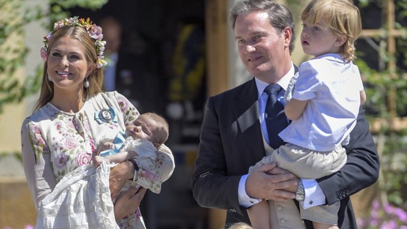 Prinzessin Madeleine und Christopher O'Neill mit ihren Kindern Prinzessin Leonore, Prinz Nicolas und Prinzessin Adrienne.