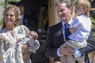 Prinzessin Madeleine und Christopher O'Neill mit ihren Kindern Prinzessin Leonore, Prinz Nicolas und Prinzessin Adrienne.