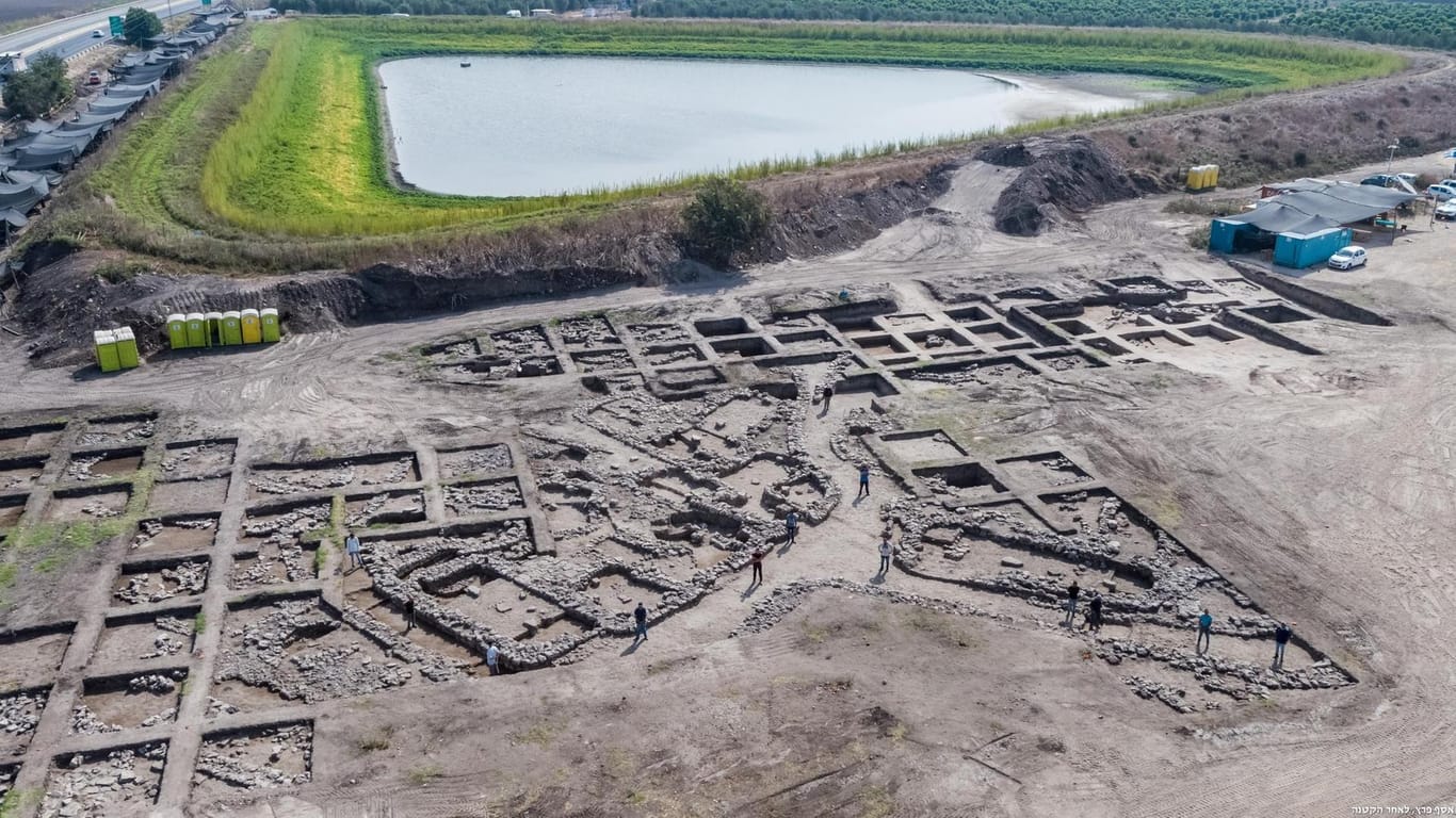 Luftaufnahme der Ausgrabungsstätte En Esur.