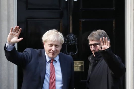 Premierminister Boris Johnson (l) empfängt den Präsidenten des Europäischen Parlaments, David Sassoli in London.