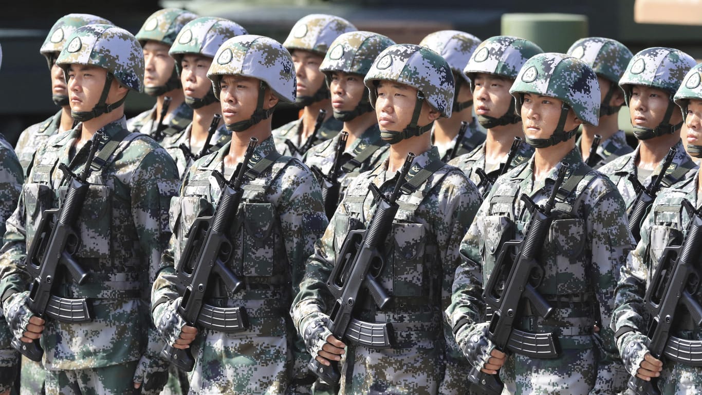 In Hongkong stationierte Truppen der Volksbefreiungsarmee: Mehr als 10.000 Soldaten sind auf dem Gebiet stationiert.