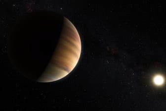 Die künstlerische Darstellung zeigt den Exoplaneten 51 Pegasi b, der einen Stern etwa 50 Lichtjahre von der Erde im nördlichen Sternbild Pegasus umkreist.