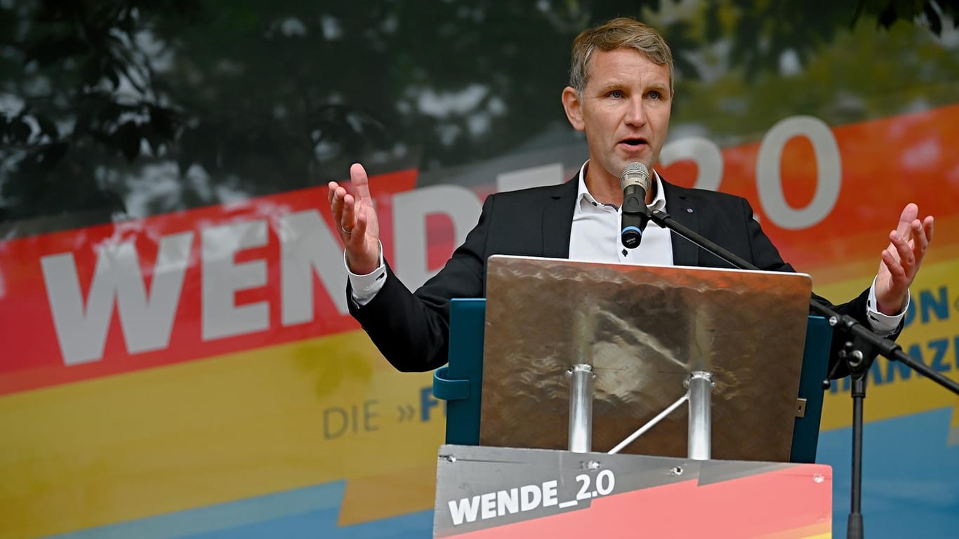 Björn Höcke bei einer Kundgebung am Tag der Deutschen Einheit: Rund zwei Drittel der potenziellen AfD-Wähler stehen hinter dem Spitzenkandiaten der Thüringer AfD.