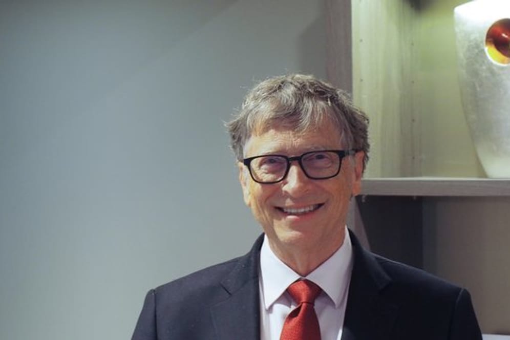 Der US-Milliardär Bill Gates in einem Hotel in Lyon am Rande der Geberkonferenz des Globalen Fonds zum Kampf gegen Aids, Tuberkulose und Malaria.