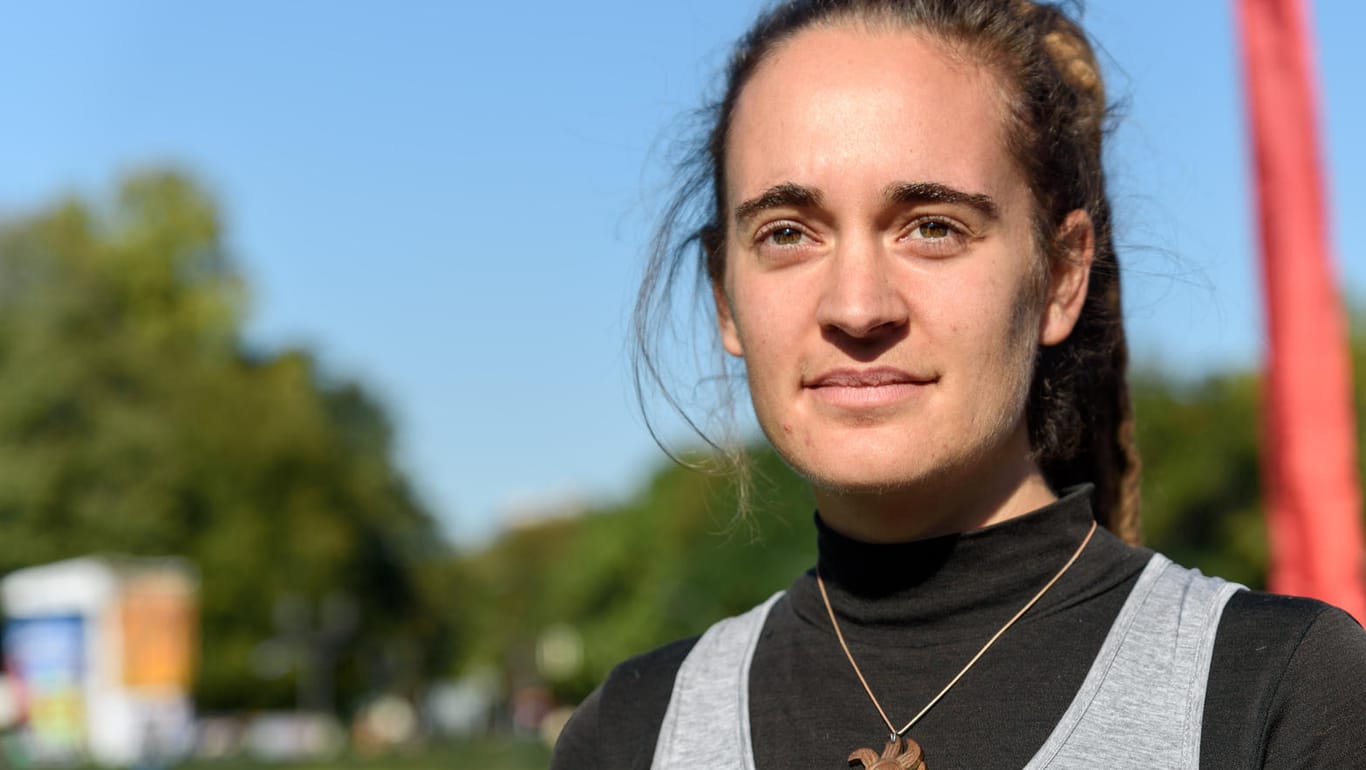 Carola Rackete in Berlin: Die Kapitänin unterstützt die Klimaschutz-Bewegung Extinction Rebellion.