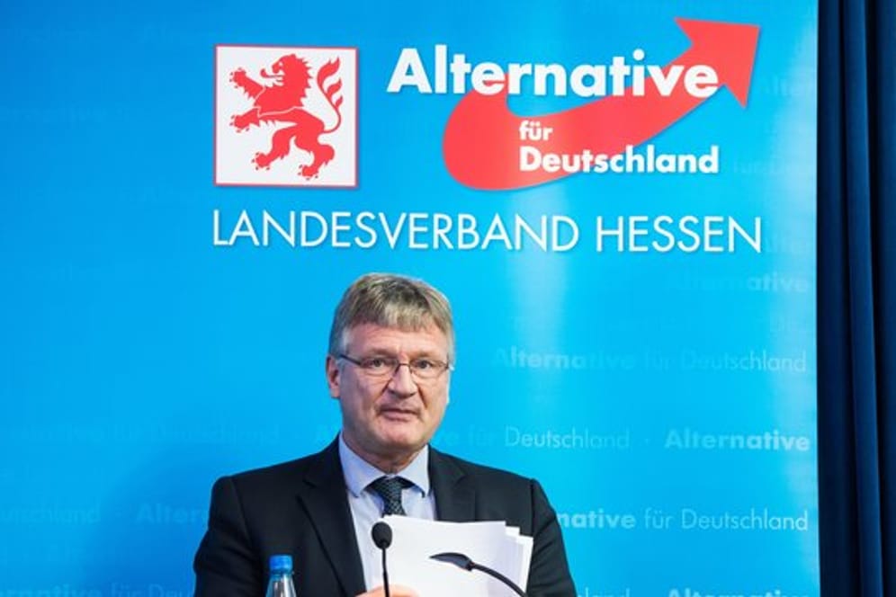 Jörg Meuthen am Samstag beim Landesdelegiertenparteitag der AfD Hessen.