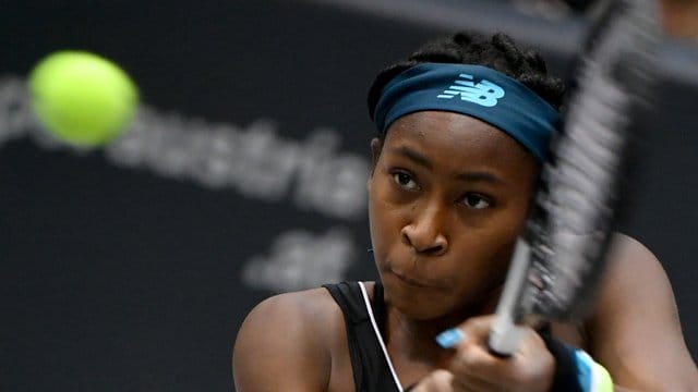 Holte sich beim Turnier in Linz ihren ersten WTA-Titel: Cori Gauff in Aktion.