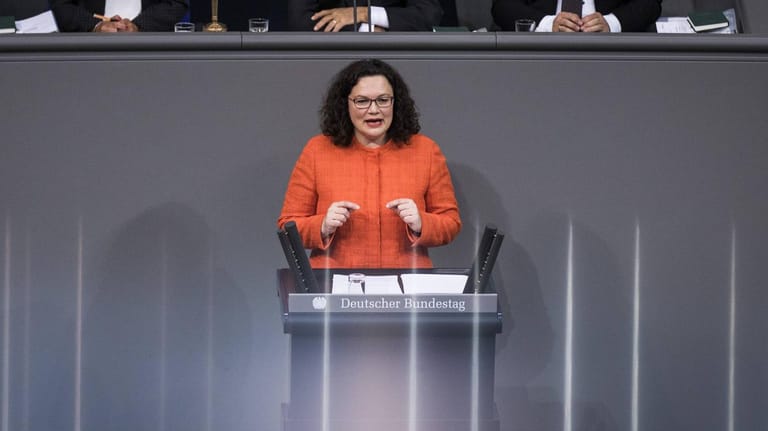 Andrea Nahles im Bundestag: Nach dem Partei- und Fraktionsvorsitz legt die SPD-Politikerin nun auch ihr Parlamentsmandat nieder.