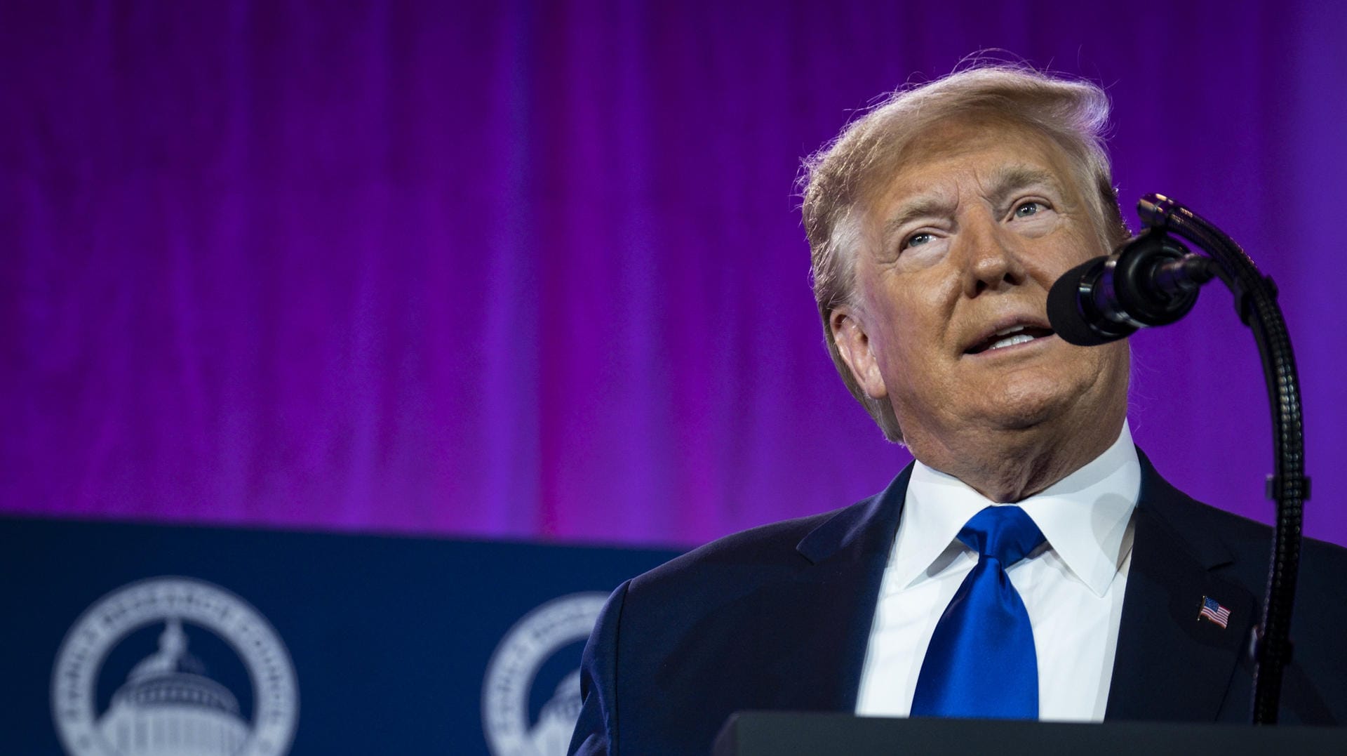 October 12, 2019, Washington, District of Columbia, USA: United States President Donald J. Trump delivers remarks at Va