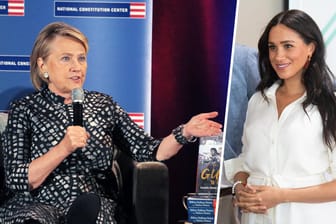 Hillary Clinton und Herzogin Meghan: In einem Interview verteidigt die ehemalige US-Außenministerin die Frau von Prinz Harry und zeigt offen ihre Solidarität.