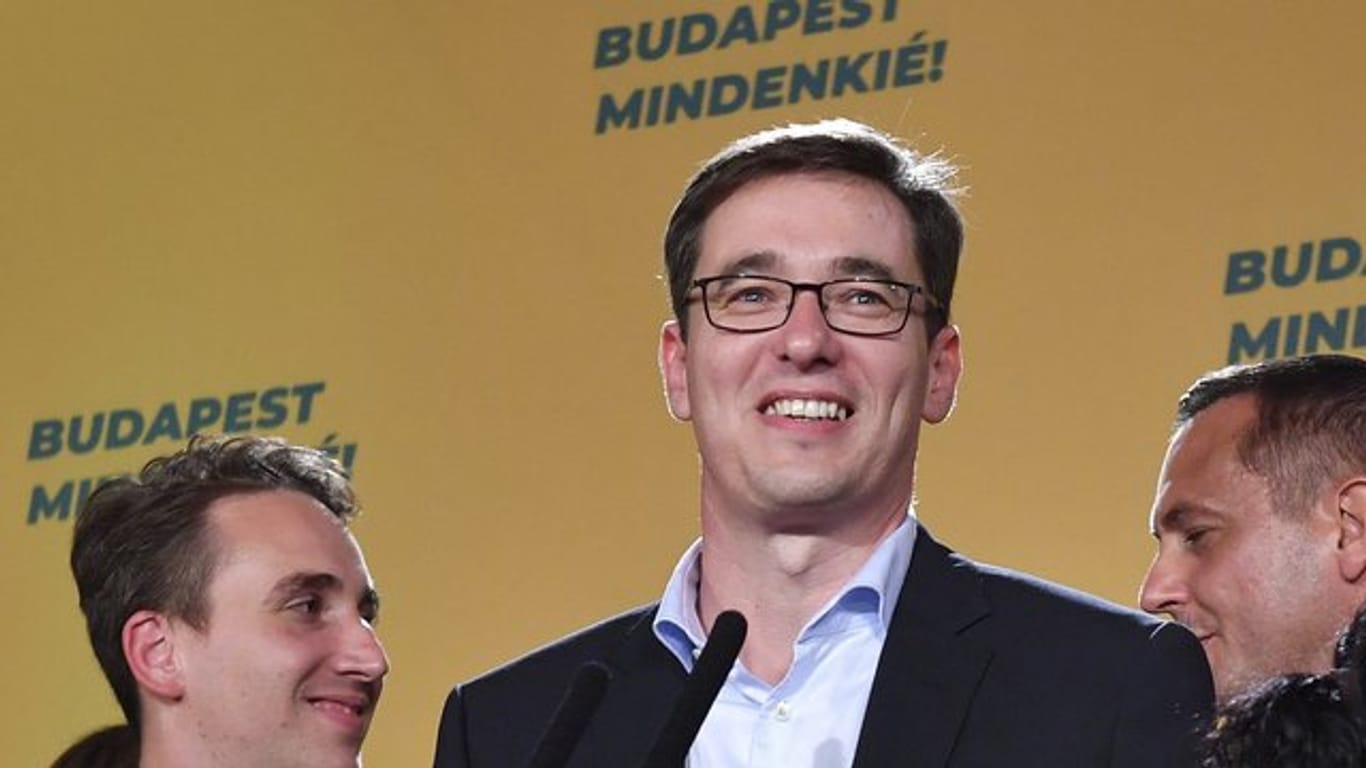 Gergely Karacsony, der siegreiche Kandidat der Opposition, nach der Bürgermeisterwahl in Budapest.
