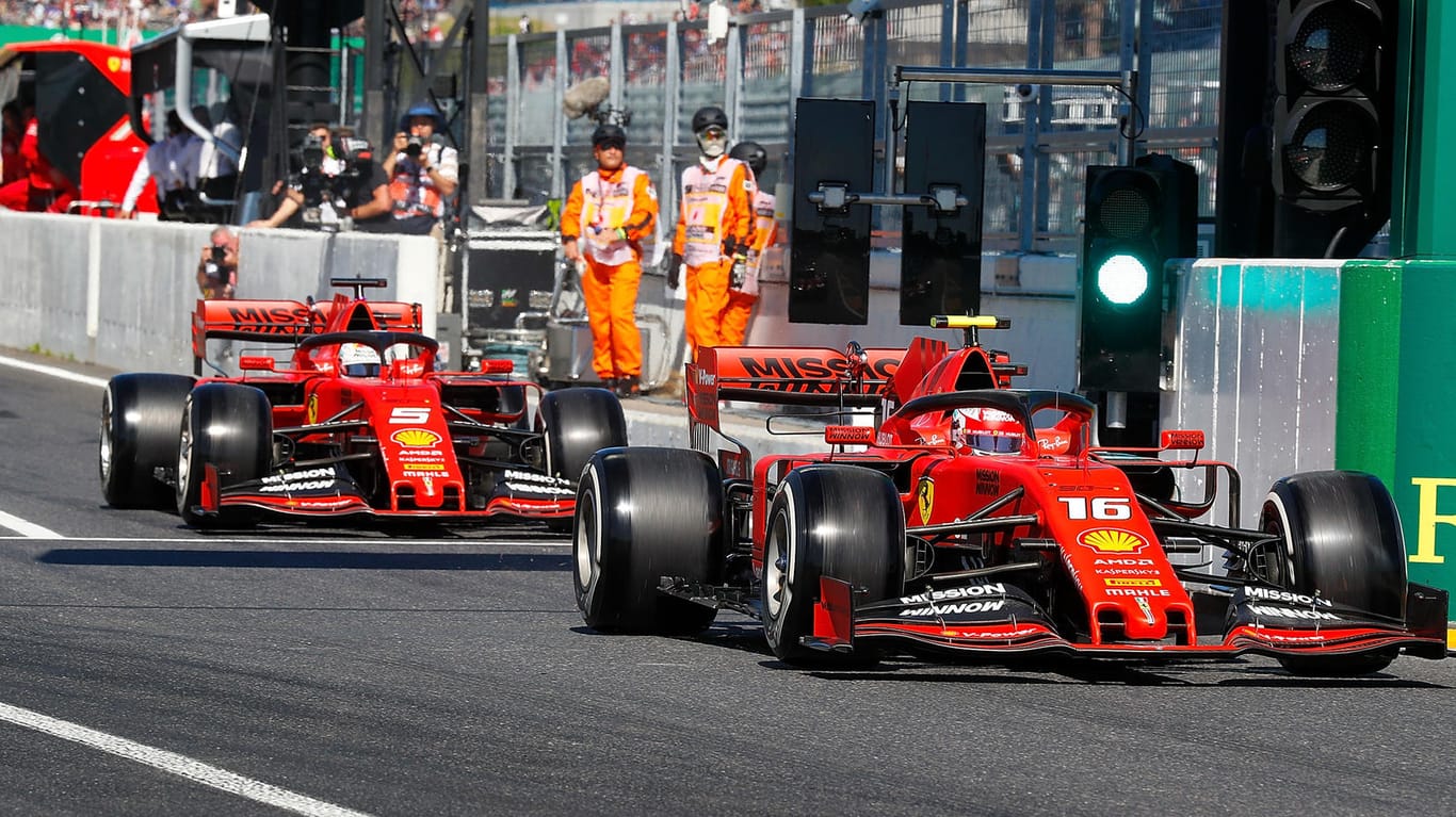Sebastian Vettel und Charles Leclerc beim Qualifying in Suzuka.