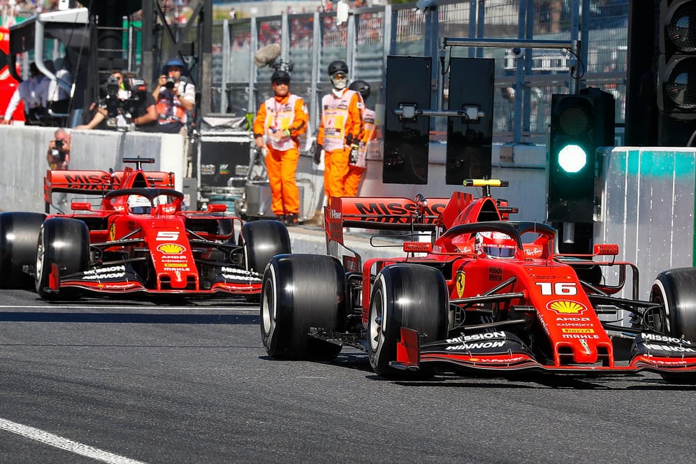 Sebastian Vettel und Charles Leclerc beim Qualifying in Suzuka.