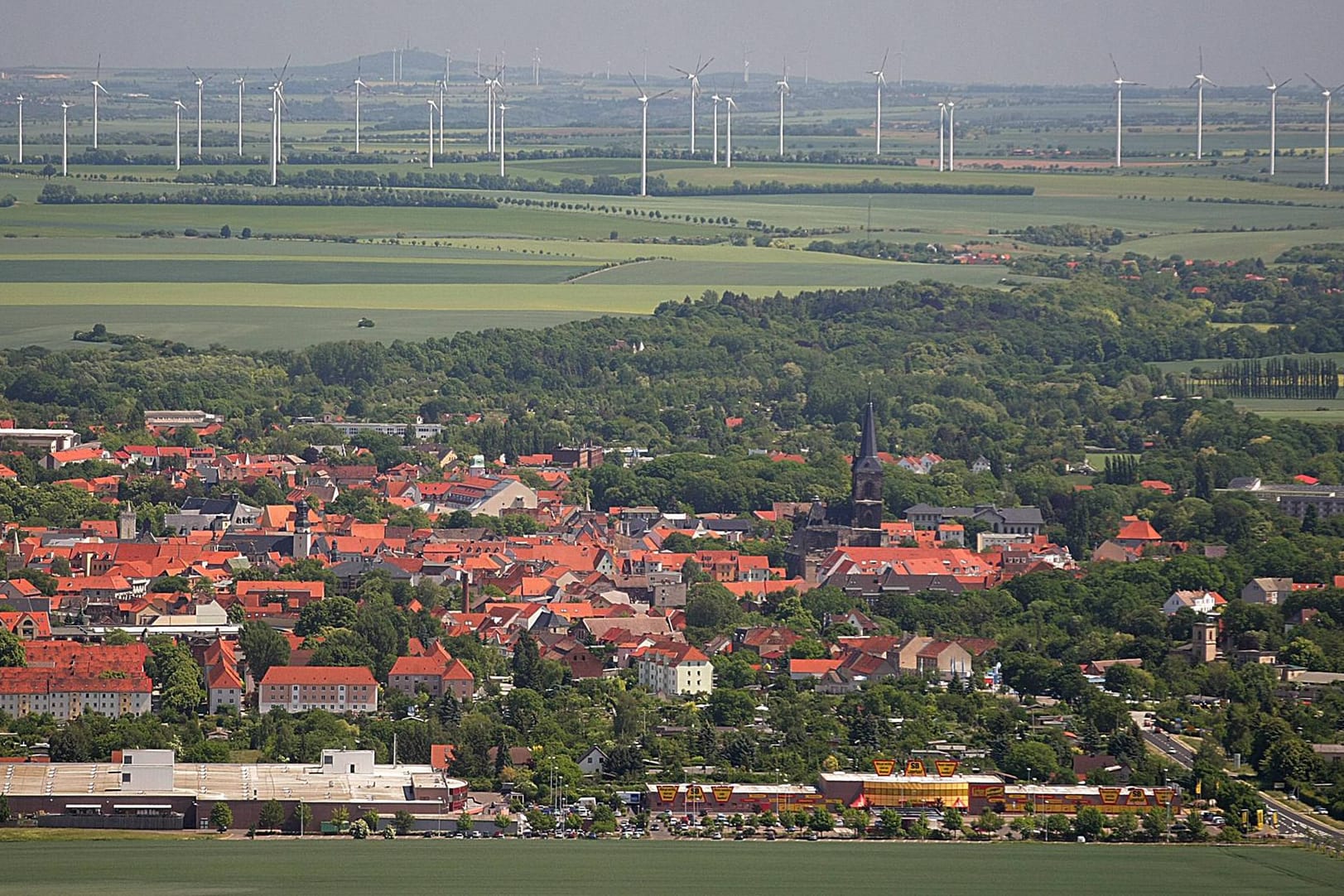 Blick auf Aschersleben: Zu dem Streit kam es in einer Gartenlaube. (Archivbild)