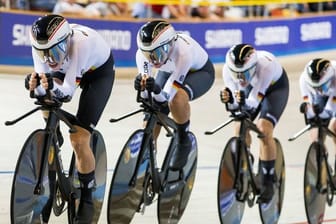 Die deutschen Bahnrad-Frauen wurden Zweite in der 4000-Meter-Mannschaftsverfolgung.