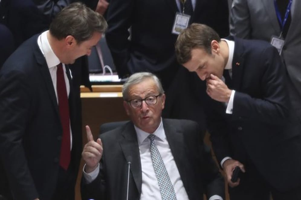 Sein letzter EU-Gipfel: Jean-Claude Juncker (M.