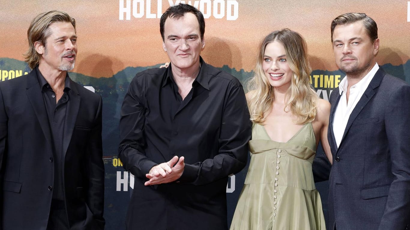 Brad Pitt, Quentin Tarantino, Margot Robbie und Leonardo DiCaprio (v.l.n.r.): Ihr Film "Once Upon a Time... in Hollywood" soll in China nicht mehr gezeigt werden.