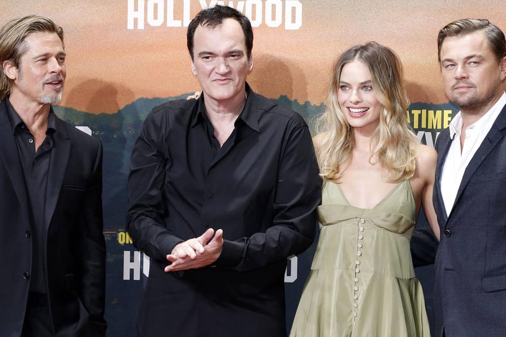 Brad Pitt, Quentin Tarantino, Margot Robbie und Leonardo DiCaprio (v.l.n.r.): Ihr Film "Once Upon a Time... in Hollywood" soll in China nicht mehr gezeigt werden.