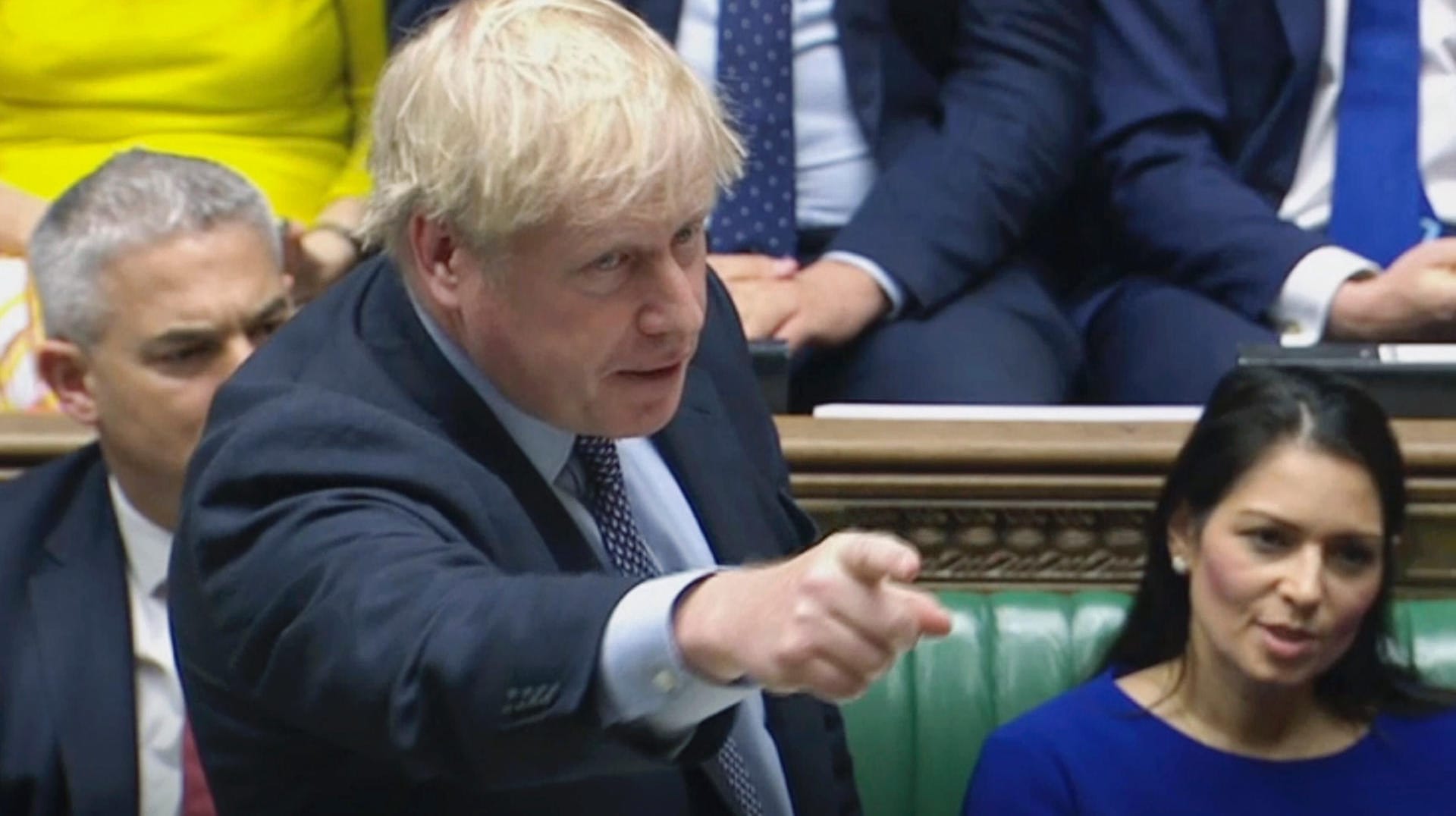 Der britische Premierminister Boris Johnson in einer Debatte im britischen Unterhaus.