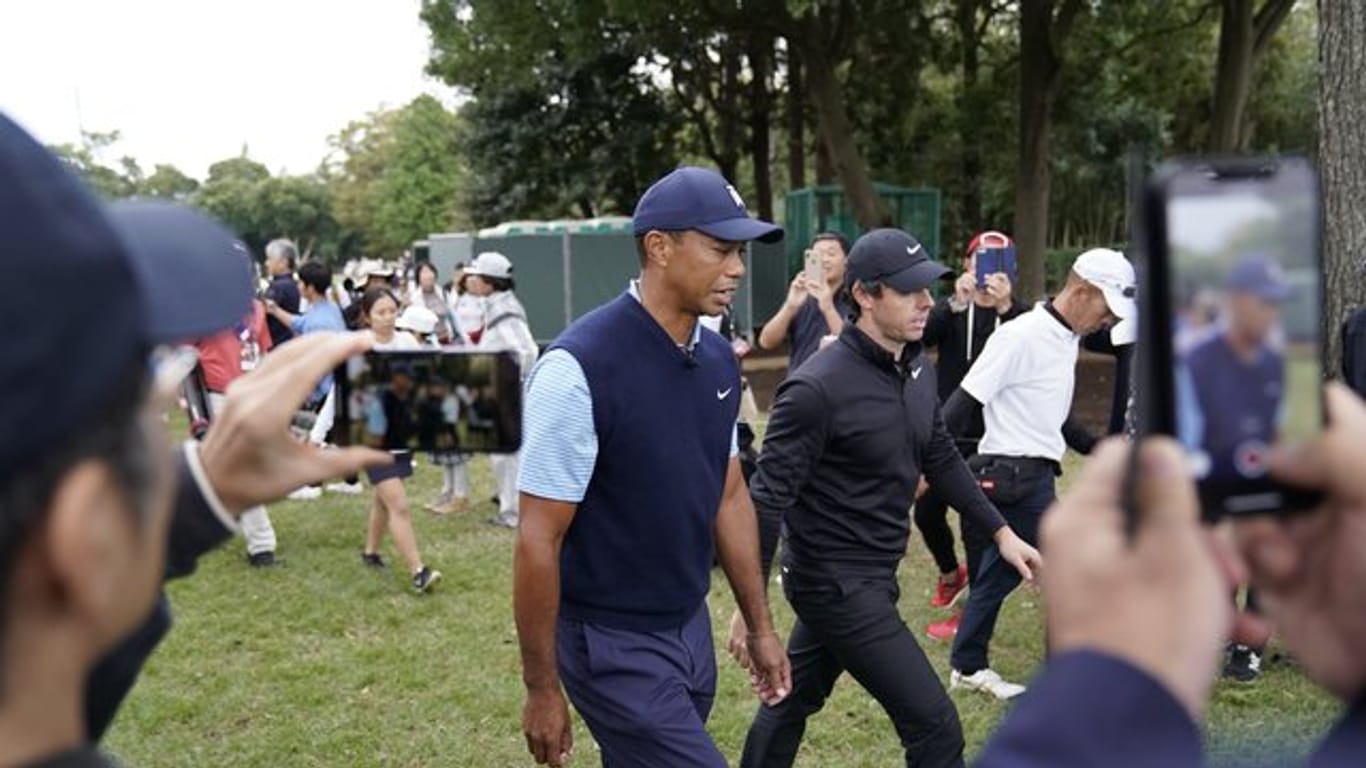 Tiger Woods und Rory McIlroy bei dem Show-Event in Japan.